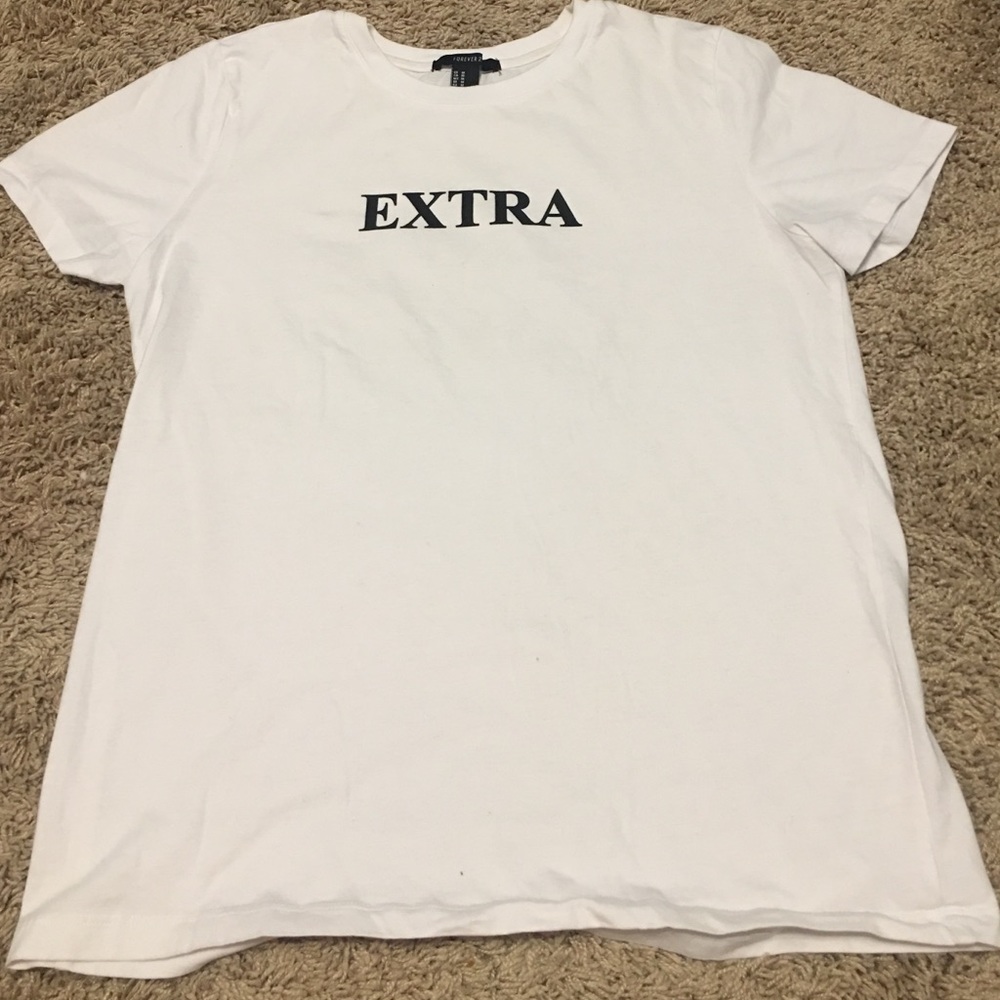 White F21 “Extra” t-shirt